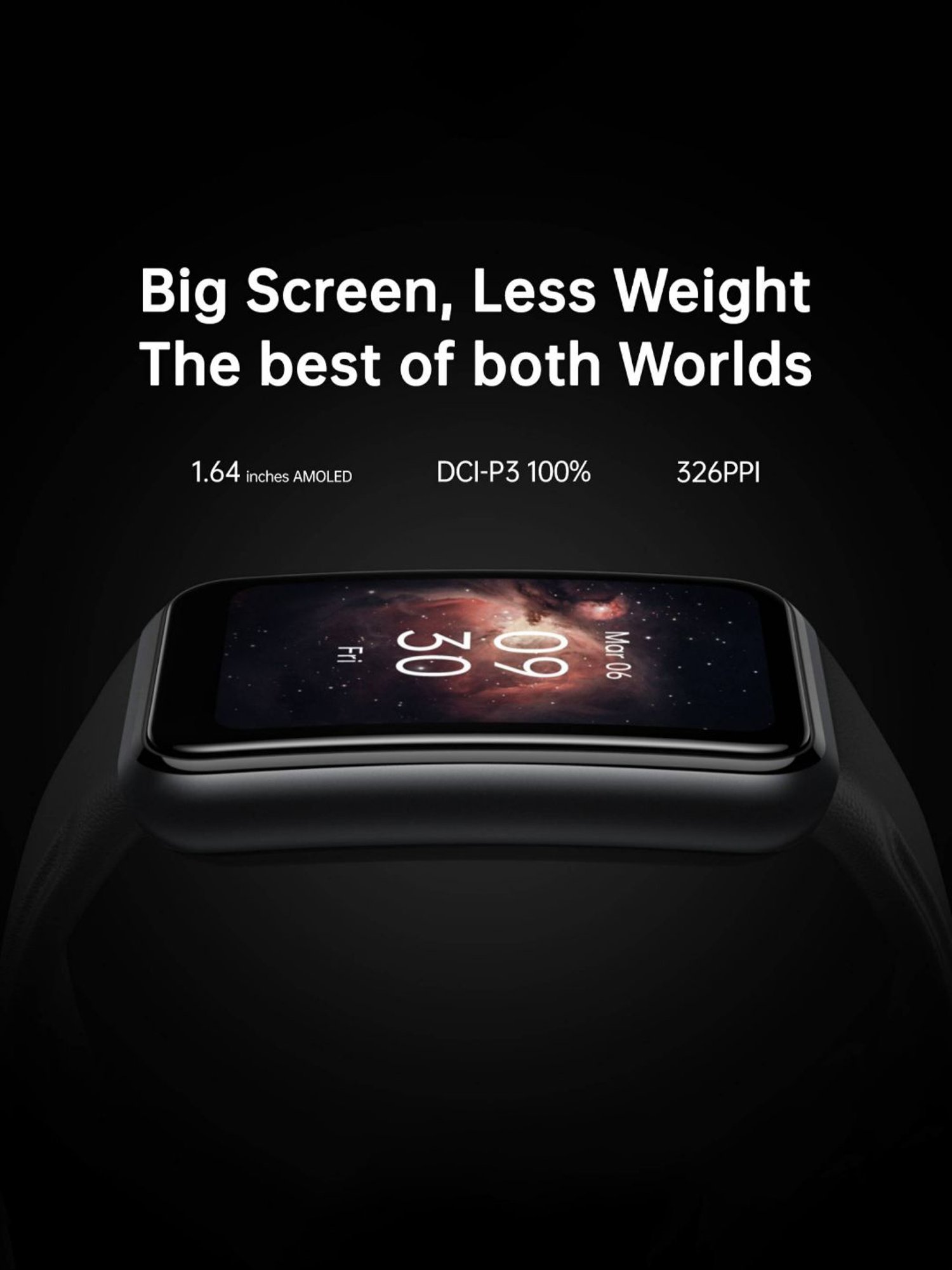 Oppo Watch Free 1.64 AMOLED Display Smartwatch 14 Days Long Battery Life (Black)