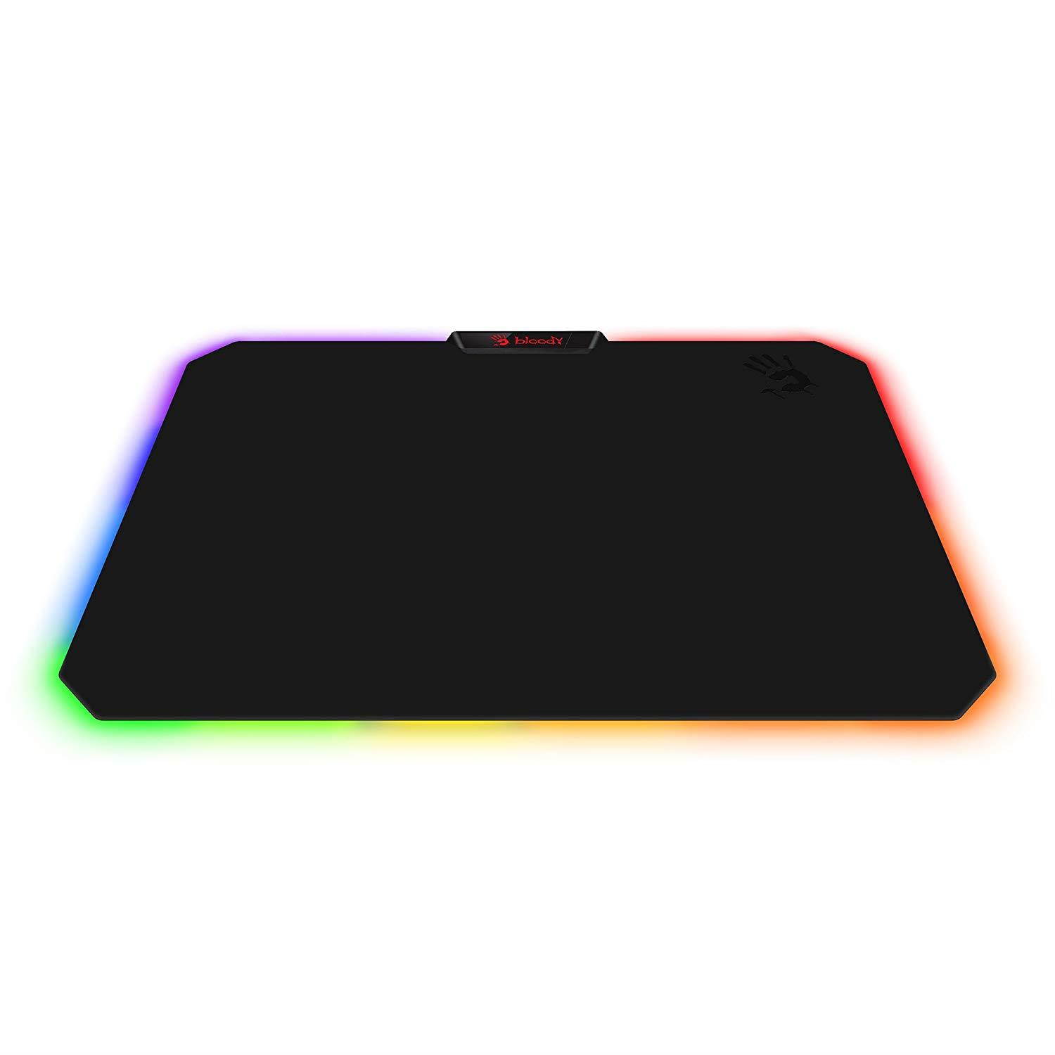 MP-60R Soft Cloth RGB Gaming Mouse Pad - Medium Size - 10 RGB LED Zones - Detachable Cable - Designed for Accuracy, Speed & Precision Handling - Nanocoated Microfiber Surface - Anti-Slip Rubber Base