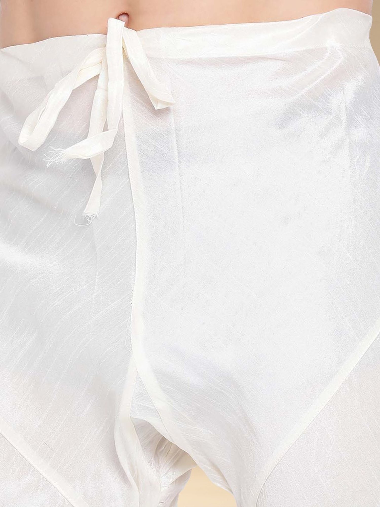 Sanwara Orange & White Cotton Regular Fit Texture Kurta Bottom Set