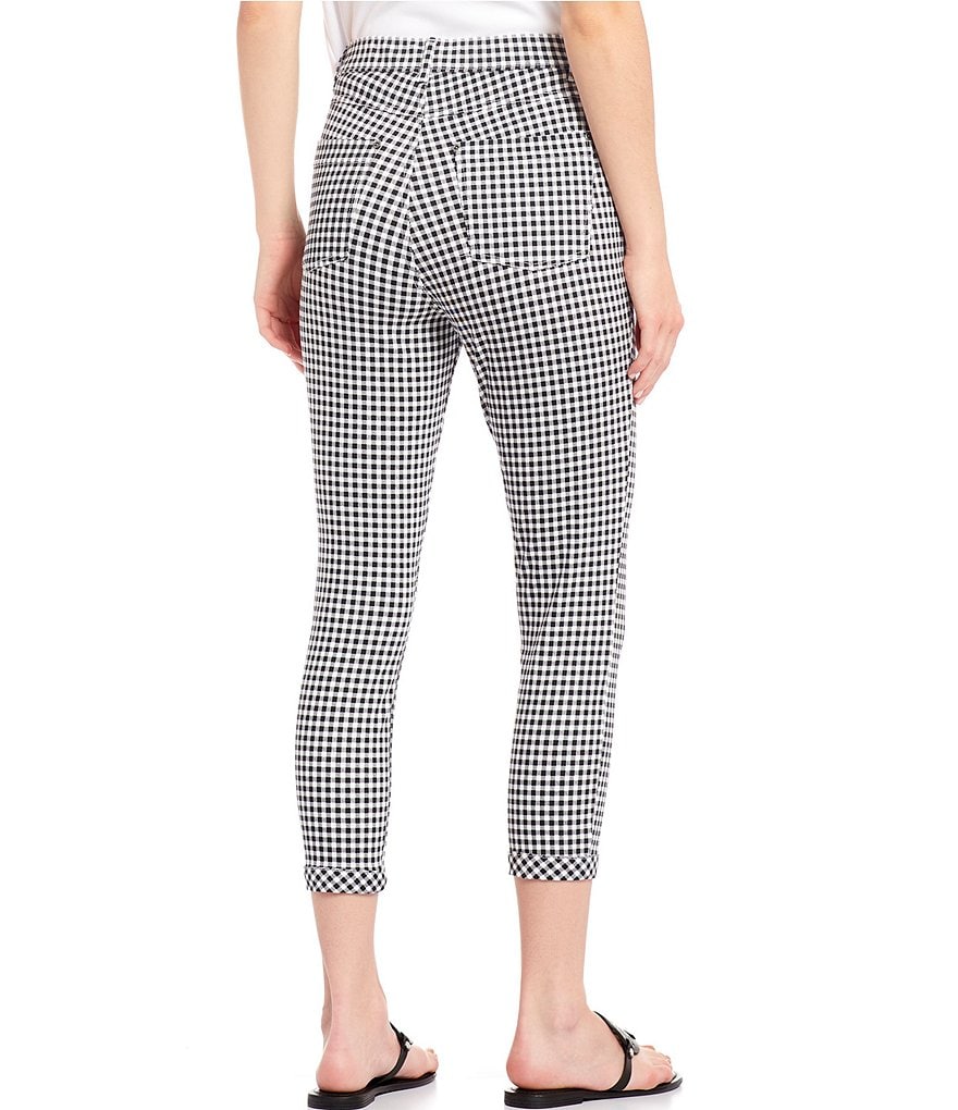 HUE Gingham Ultra Soft Denim High Waist Capri Leggings