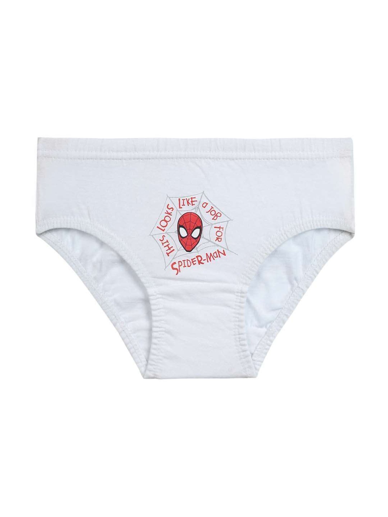 Bodycare Kids White Cotton Printed Spiderman Brief (Assorted, Pack of 5)