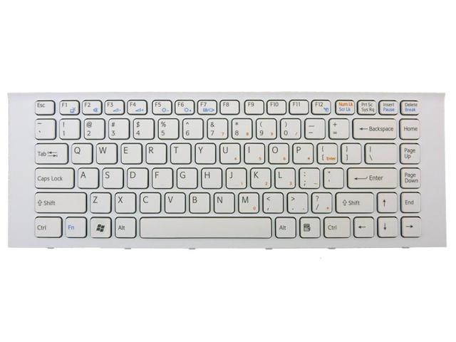 Laptop Replacement Non-Backlit Keyboard for Sony VAIO VPCEG13FX VPCEG13FX/P VPCEG13FX/W VPCEG12FX  VPCEG12FX/P VPCEG12FX/W US layout White color with White frame