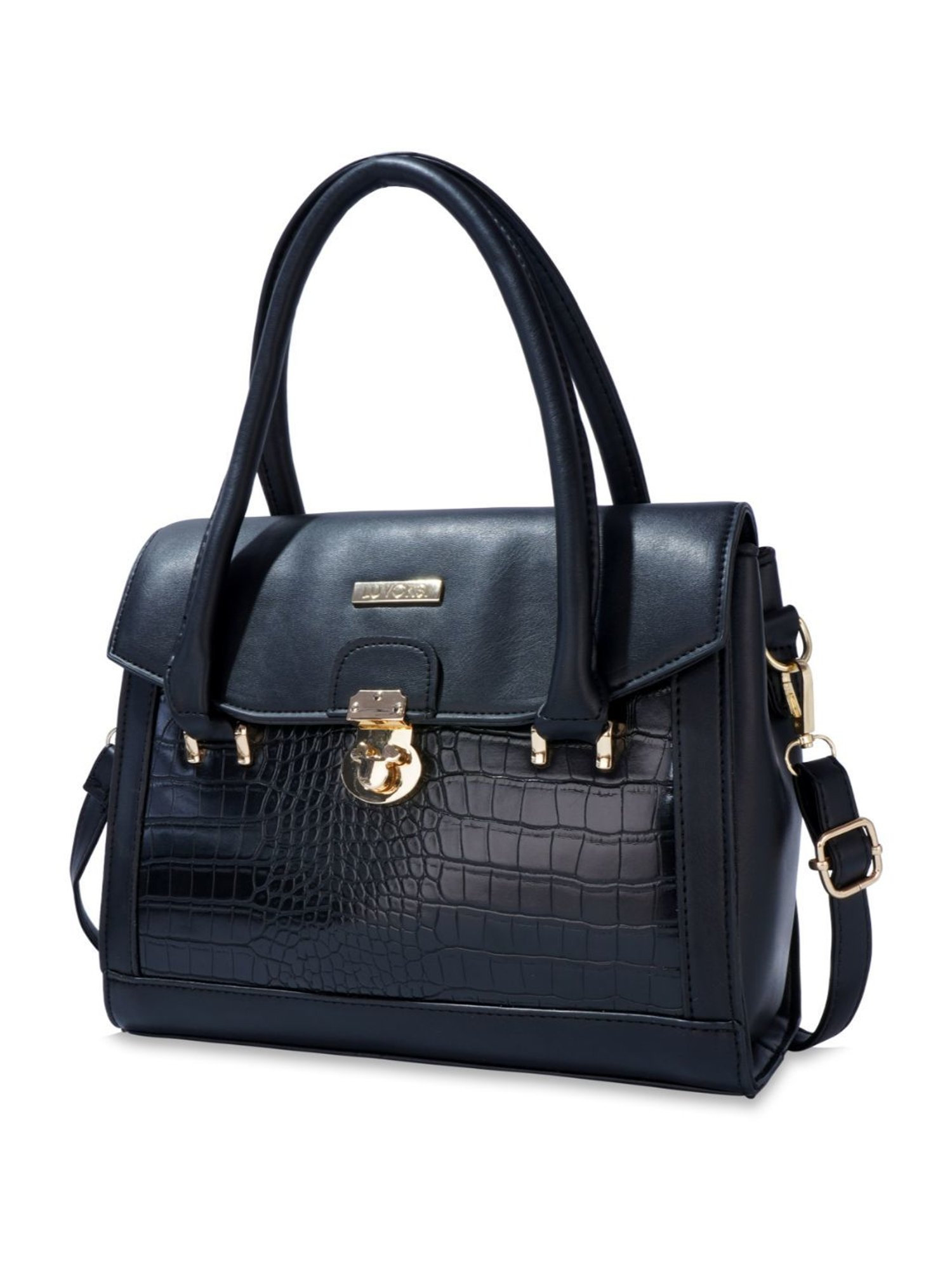 Luvoksi Black Animal Effect Large Satchel Handbag