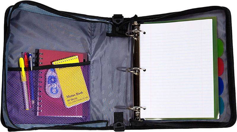 Case-it Sidekick 2-Inch O-Ring Zipper Binder with Removable Tab File, Purple, D-901-PUR