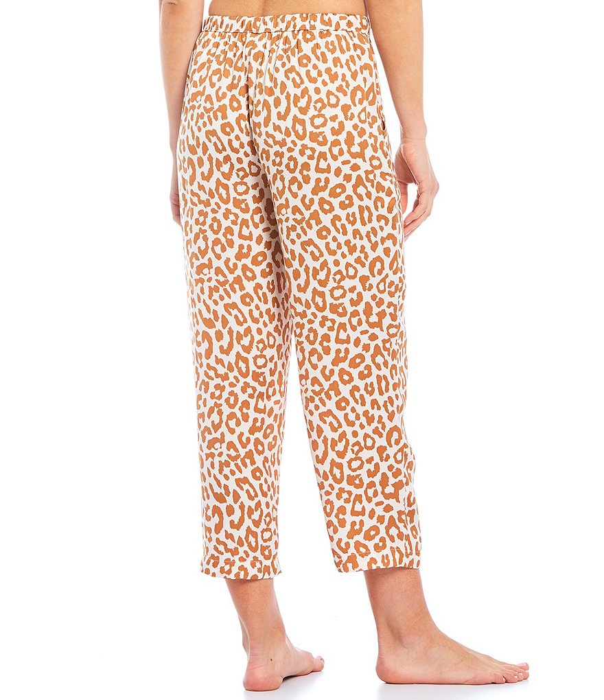 VAN WINKLE & CO. Animal Print Woven Sleep Ankle Pants