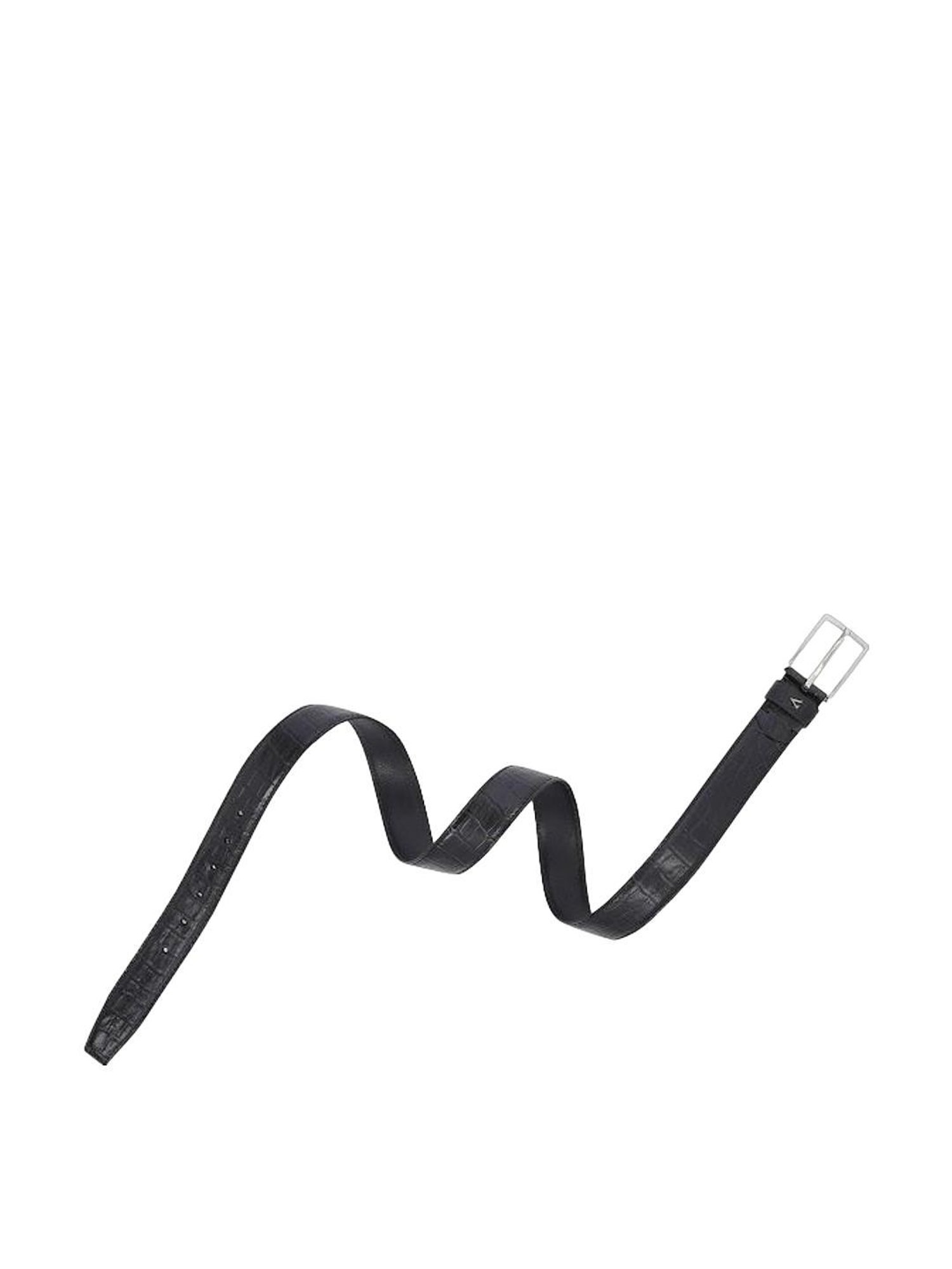 Crusset Black Leather Formal Belt for Men