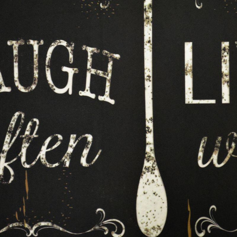 Home Dynamix 18" x 30" Eat Laugh Live Kitchen Mat Black/Brown