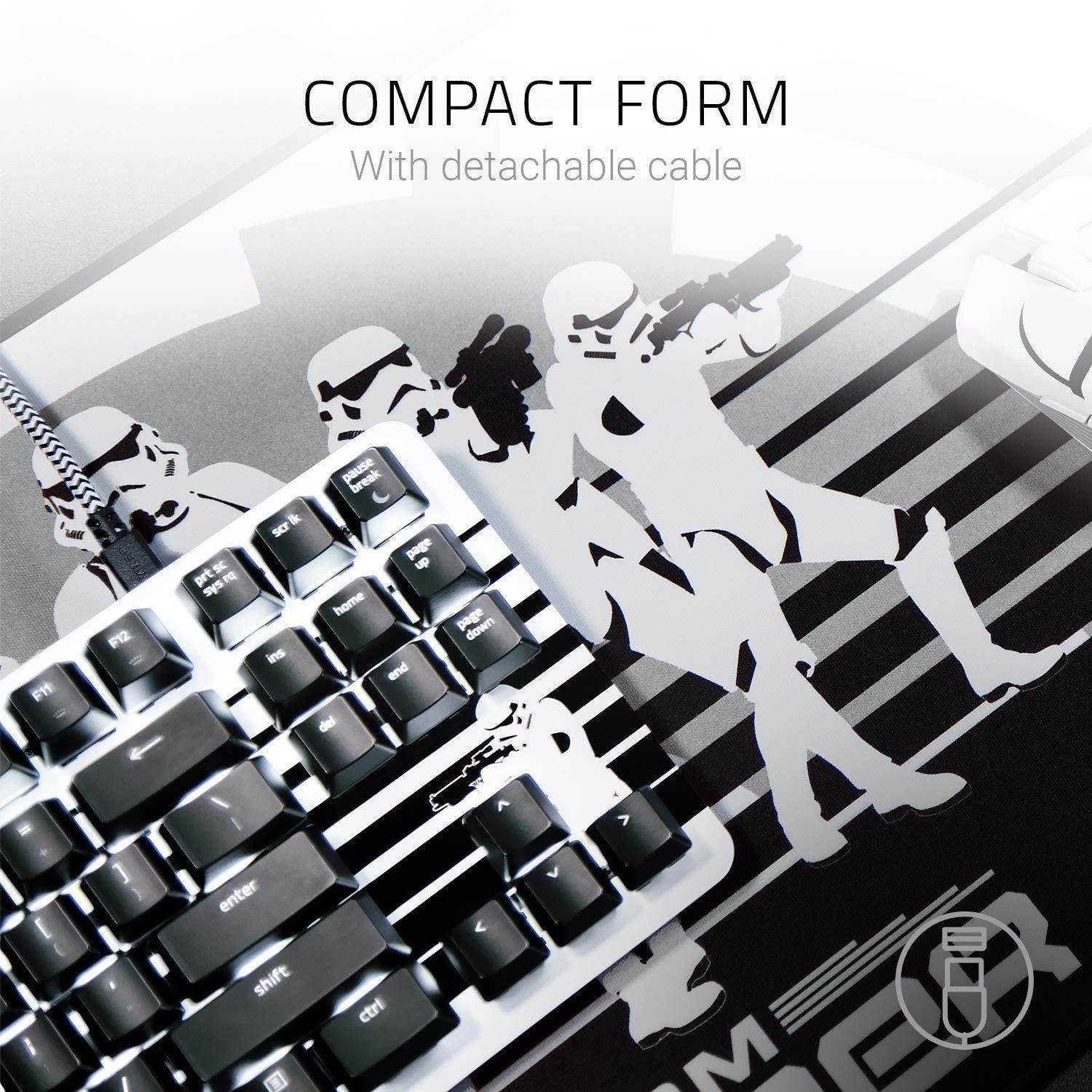 BlackWidow Lite Mechanical Tenkeyless Keyboard: Orange Key Switches - Tactile & Silent - White Individual Key Lighting - Compact Design - Detachable Cable - Stormtrooper Limited Edition