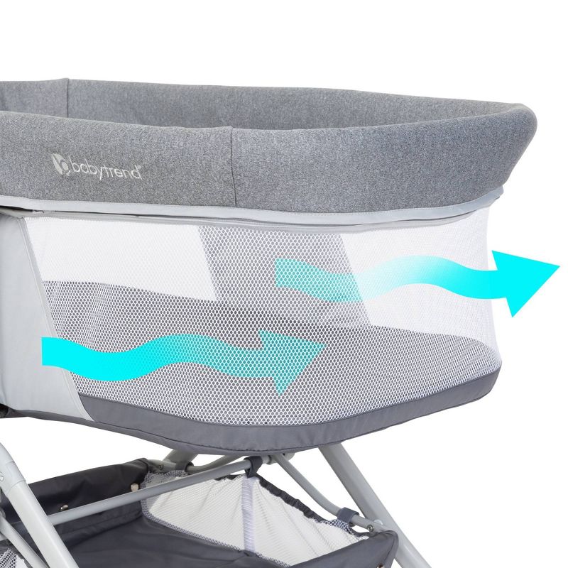 Baby Trend Quick-Fold 2-in-1 Rocking Portable Bassinet - Shadow Stone Gray