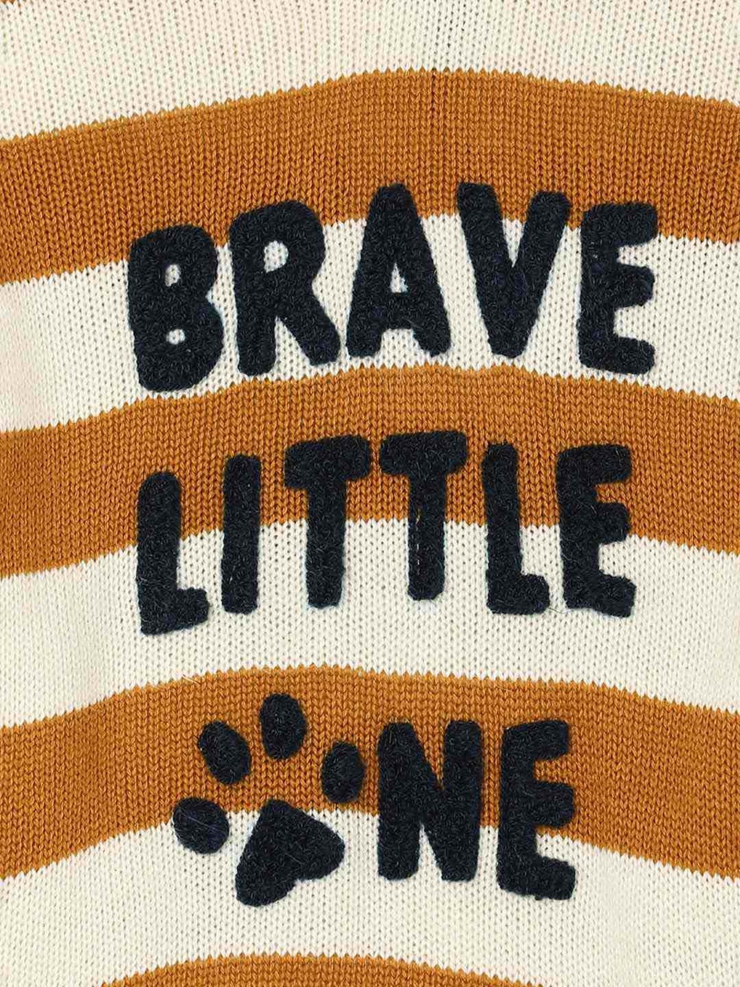 Juniors by Lifestyle Brown & White Cotton Printed Full Sleeves Sweater