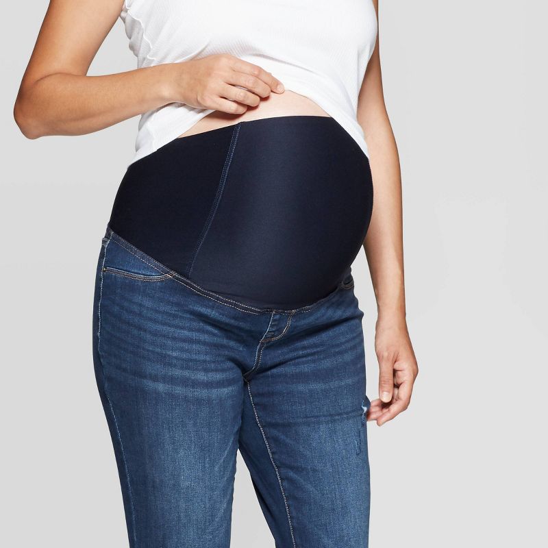 Maternity Distressed Jeggings - Isabel Maternity by Ingrid & Isabel™ Dark Blue 00