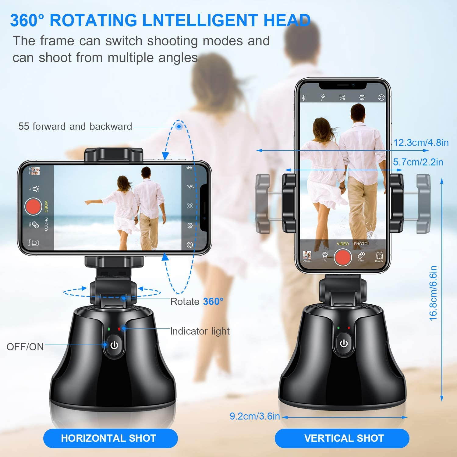 InFrame Motion Tracking 360&deg; Rotating SmartPhone Mount with Facial Recognition & Object Tracking for TikTok, YouTube Videos