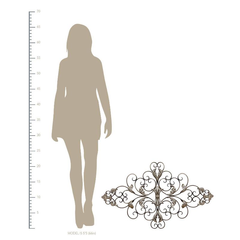 36" x 21.75" Ornate Scroll Wall Decor Champagne - Stratton Home Décor