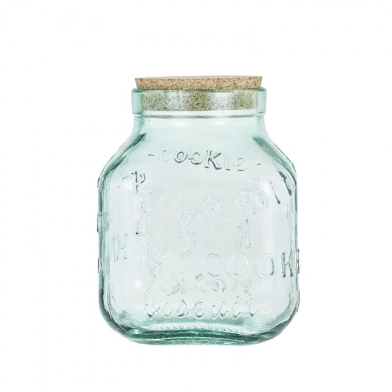 Amici Home Italian Recycled Green Biscotto Glass Cookie Jar, 105oz