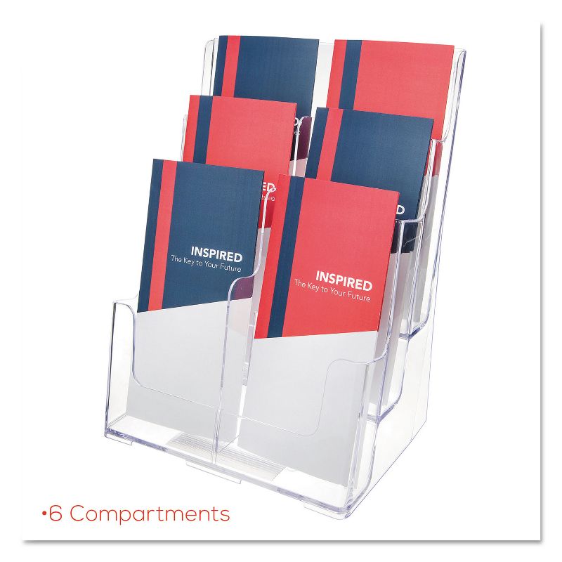 Deflecto Multi Compartment DocuHolder Six Compartments 9 5/8w x 6 1/4d x 12 5/8h Clear 77401