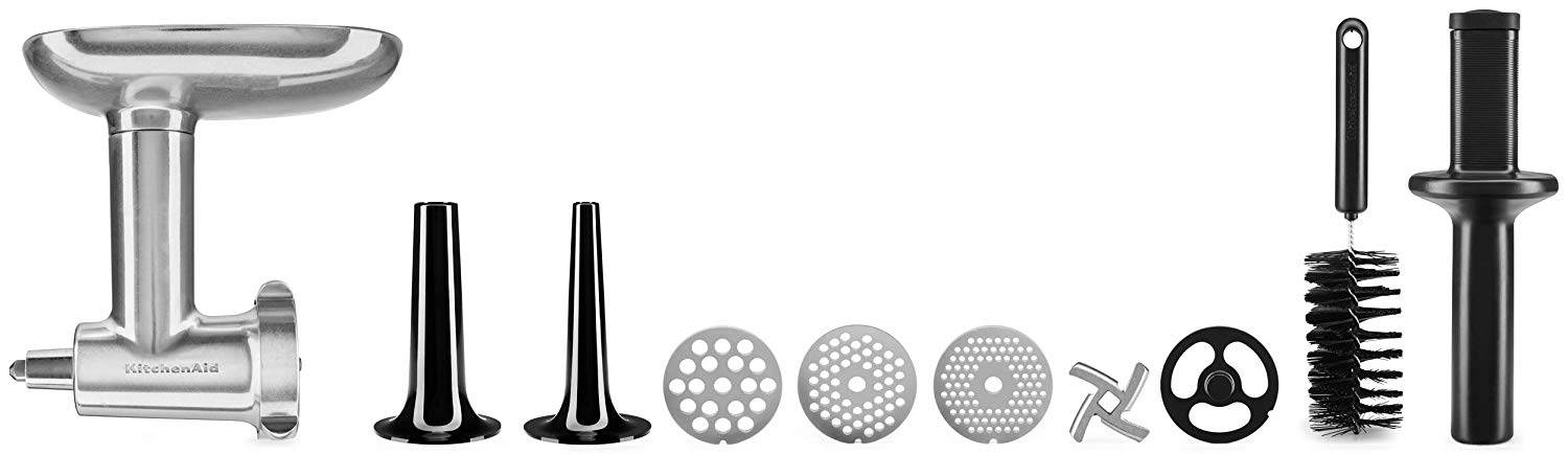 KitchenAid KSMMGA Metal Food Grinder Attachment 2.5 lb. Silver Meat