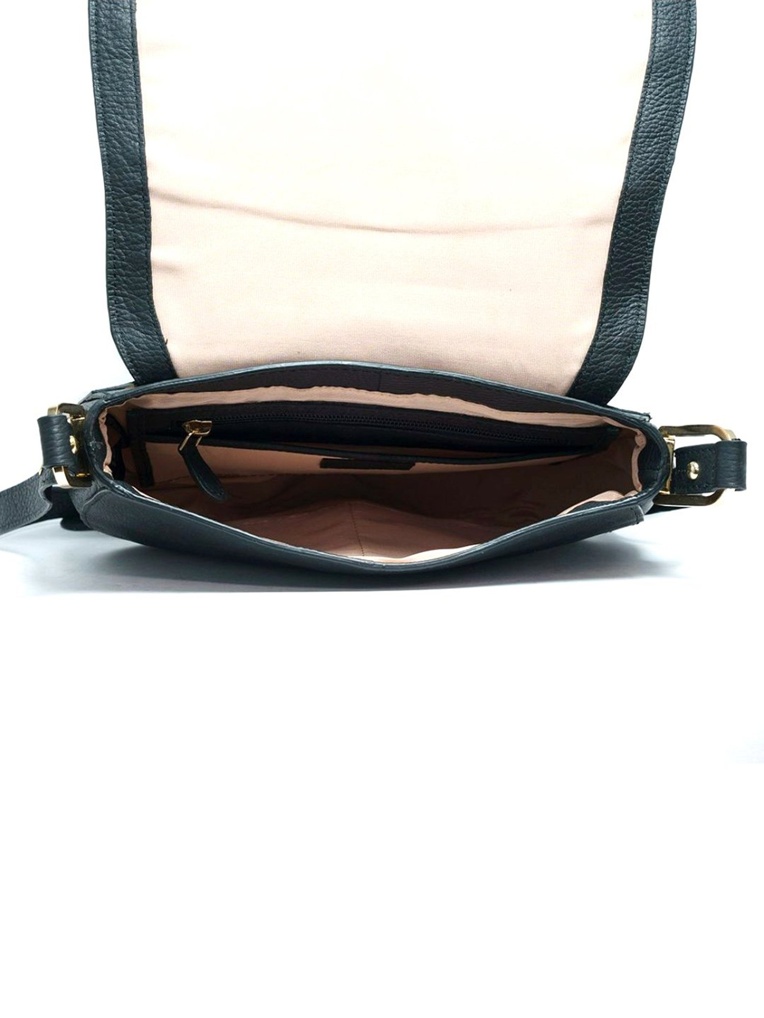 RI2K London Black Leather Medium Cross Body Bag
