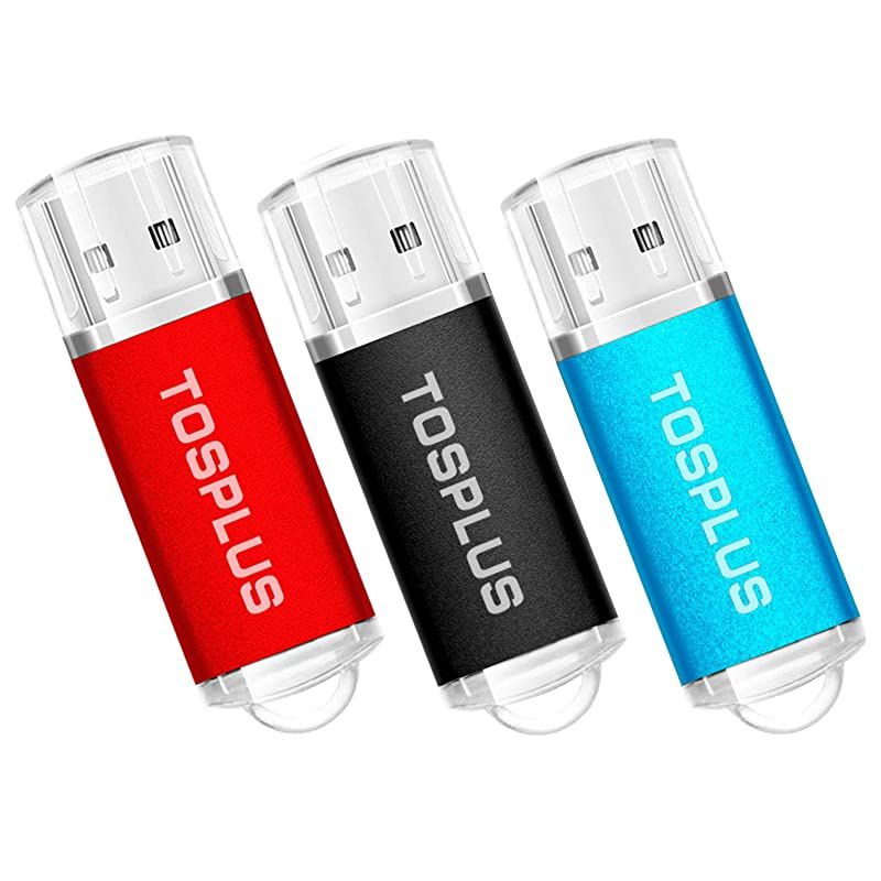 16GB USB 20 Flash Drive 16GB Thumb Drive Memory Stick Jump Drive 3Pack BlackRedLight Blue
