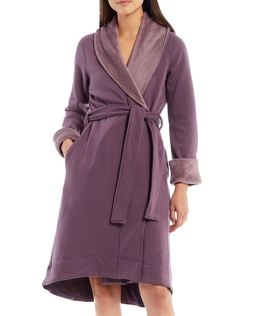 PJ Salvage Solid Ribbed Knit Long Wrap Robe