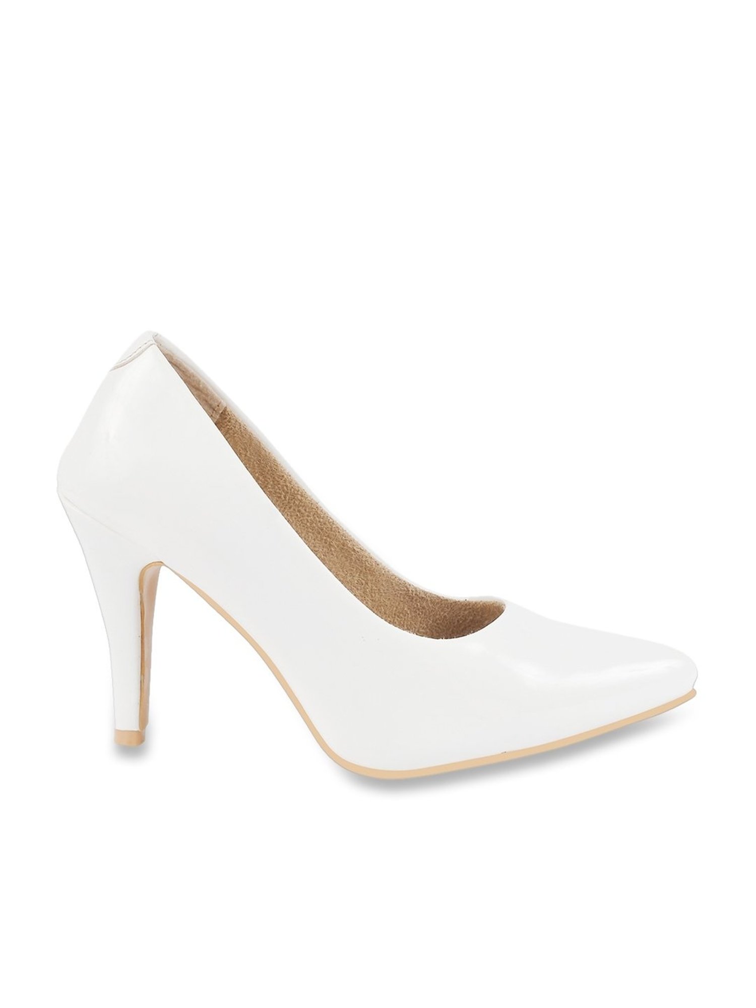 Shoetopia Women's White Stiletto Pumps