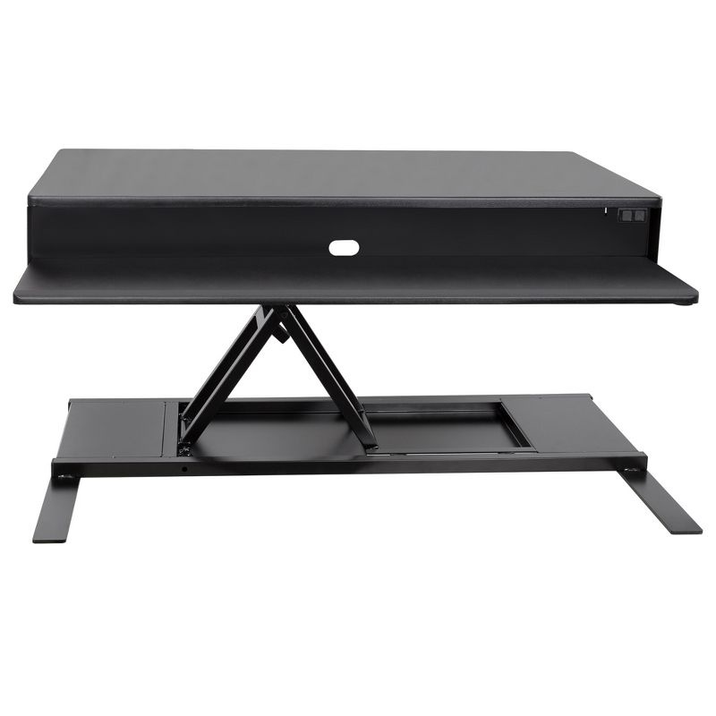 FlexPro Premier Electric Standing Desk Converter &ndash; 40" Sit to Stand Workstation &ndash; Black &ndash; Stand Steady