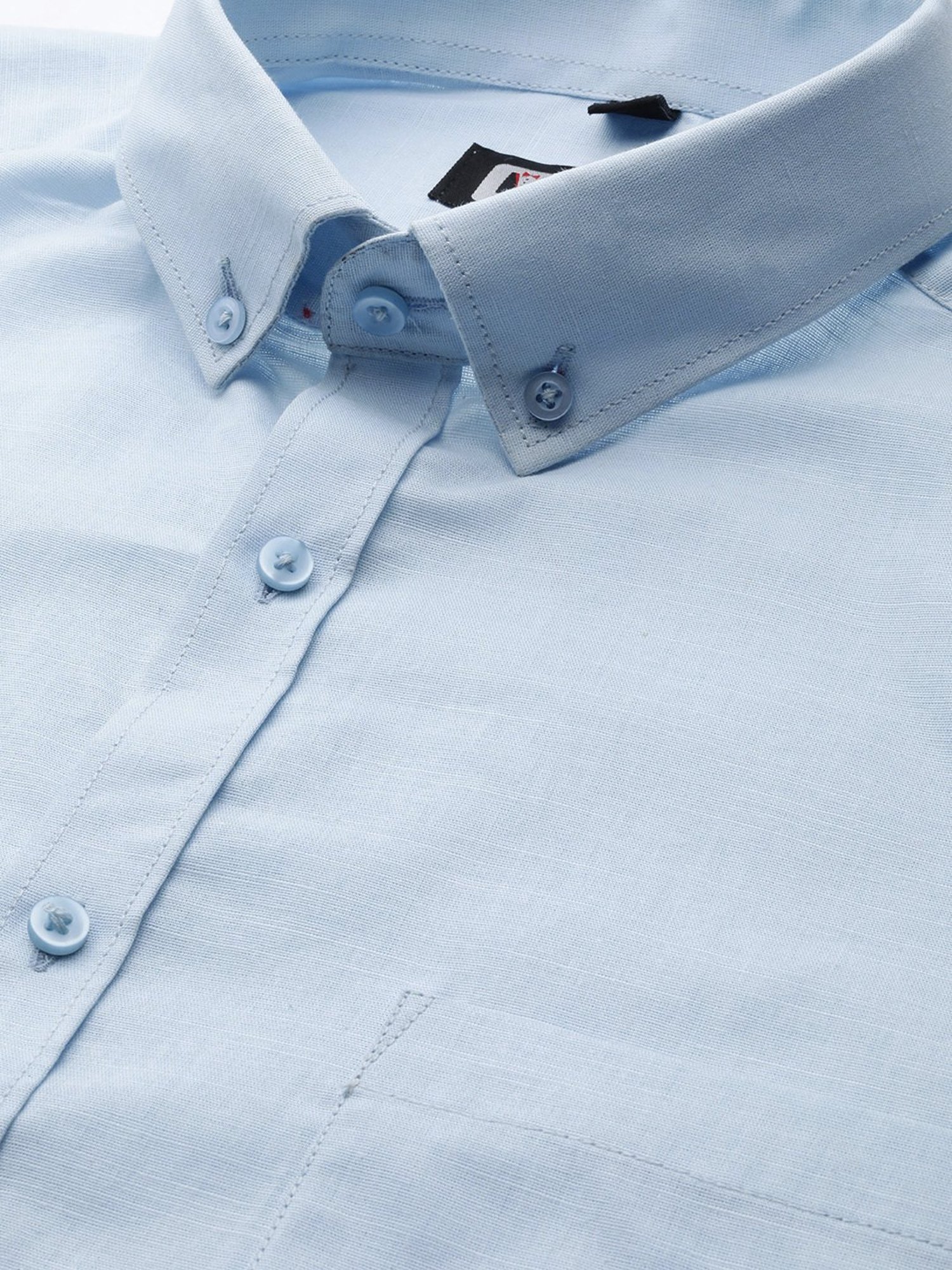 ManQ Sky Blue Regular Fit Shirt