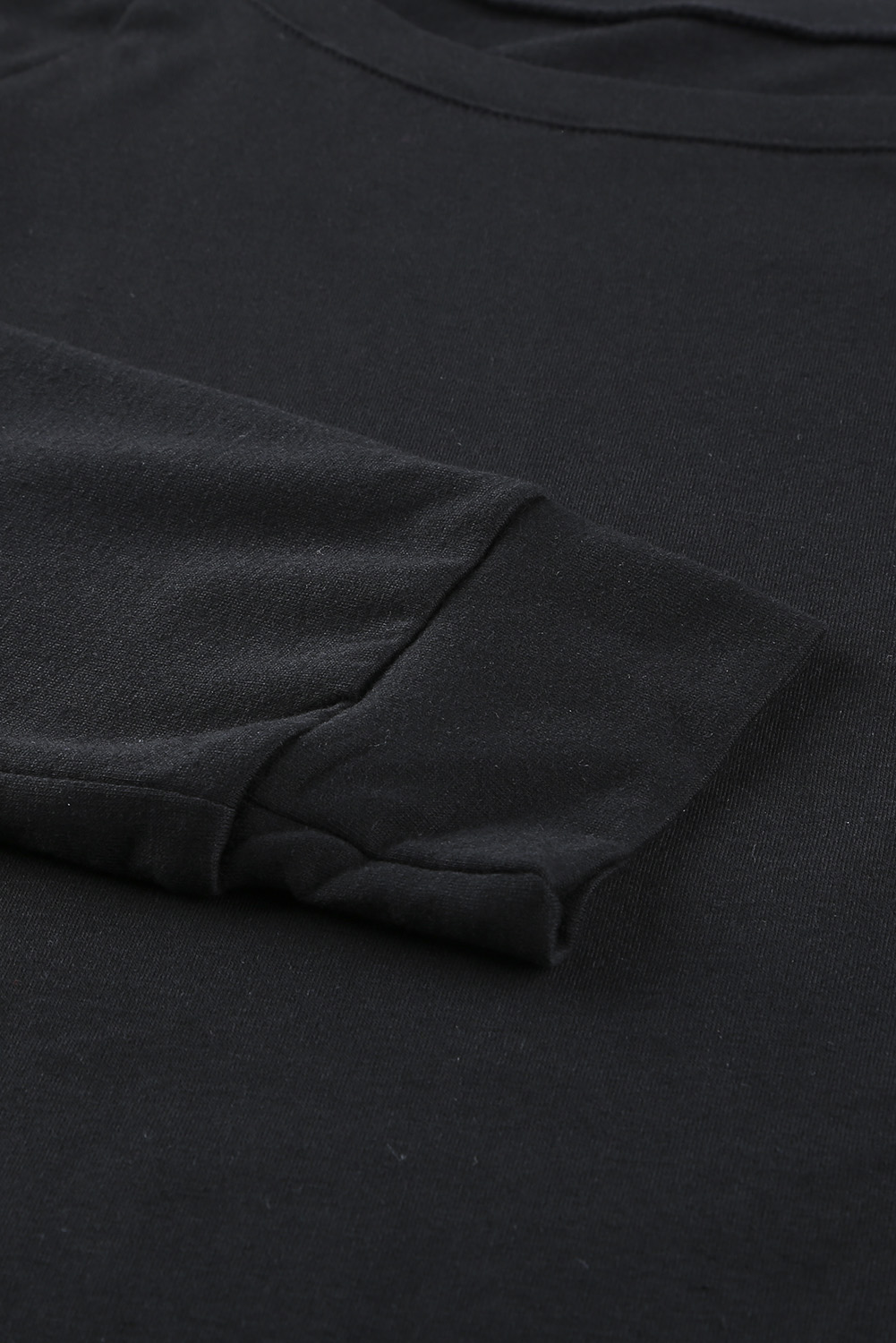 Blank Sweatshirt - Black Plaid Leopard Print Patchwork Long Sleeve Top Customized