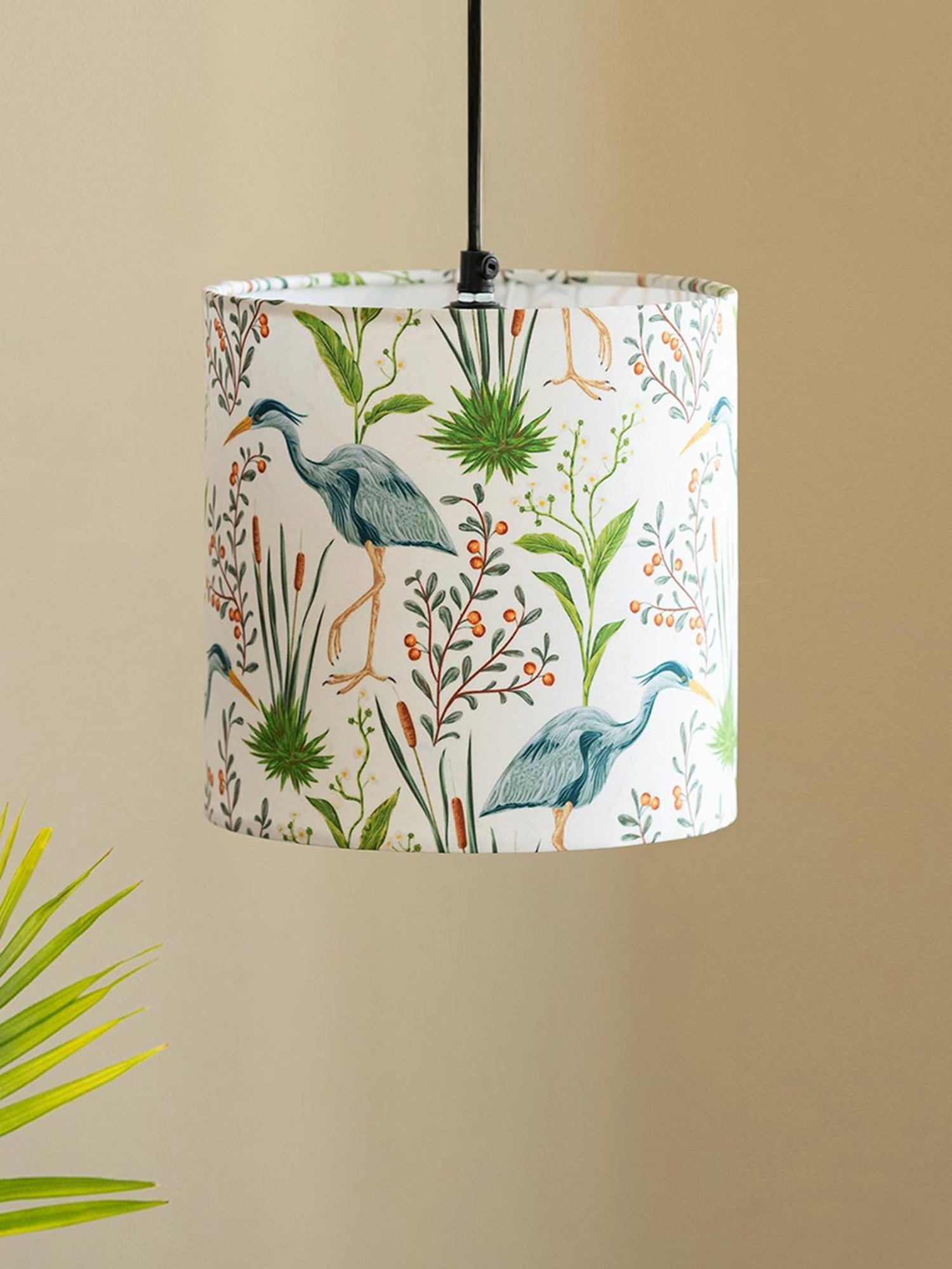 ExclusiveLane Ostrich Sanctuary Multicolor Cotton Hanging Pendant Lamp Shade