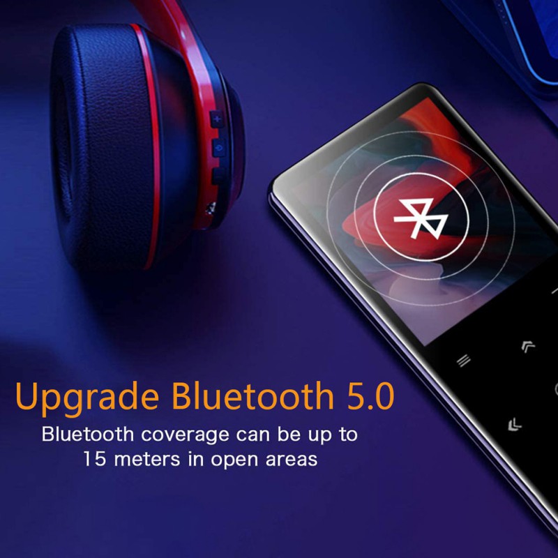 Ochine 16GB MP3 Player, BENJIE M8 MP3 Player With Bluetooth 5.0, Music Player With FM Radio, Recording, 1.8\" Screen, HiFi Lossless Sound, Support Up To 64GB Expansion