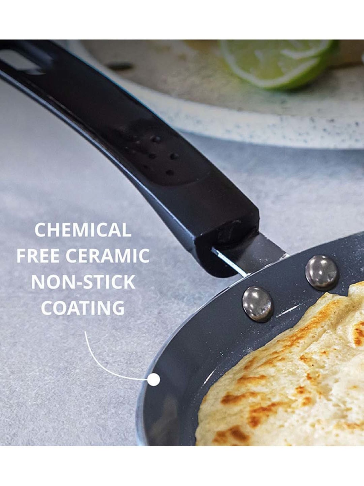 MasterClass Black Medium Aluminium Eco Crepe Pan - 24 cm