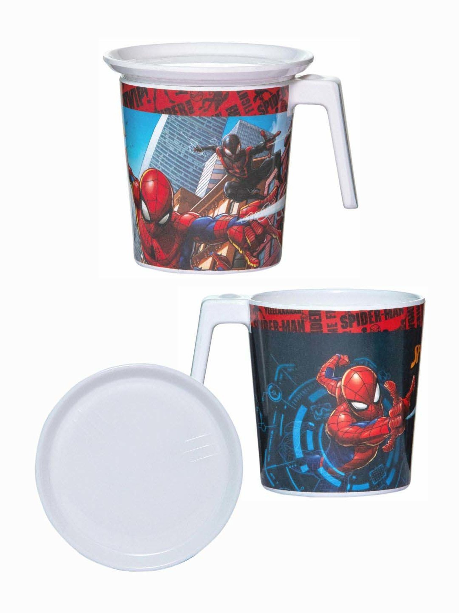 Servewell Spiderman Multicolor Melamine Laura Mug Large Kids Set (0.32 L) - Set of 4