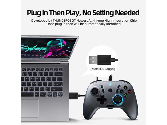 ThundeRobot G30 Wired Gaming Controller,Gamepad USB PC Joystick Gamepad with Customized Buttons, Dual Vibration Motors, Ergonomic Laptop Game Controller for PC with Windows Vista/7/8/8.1/10