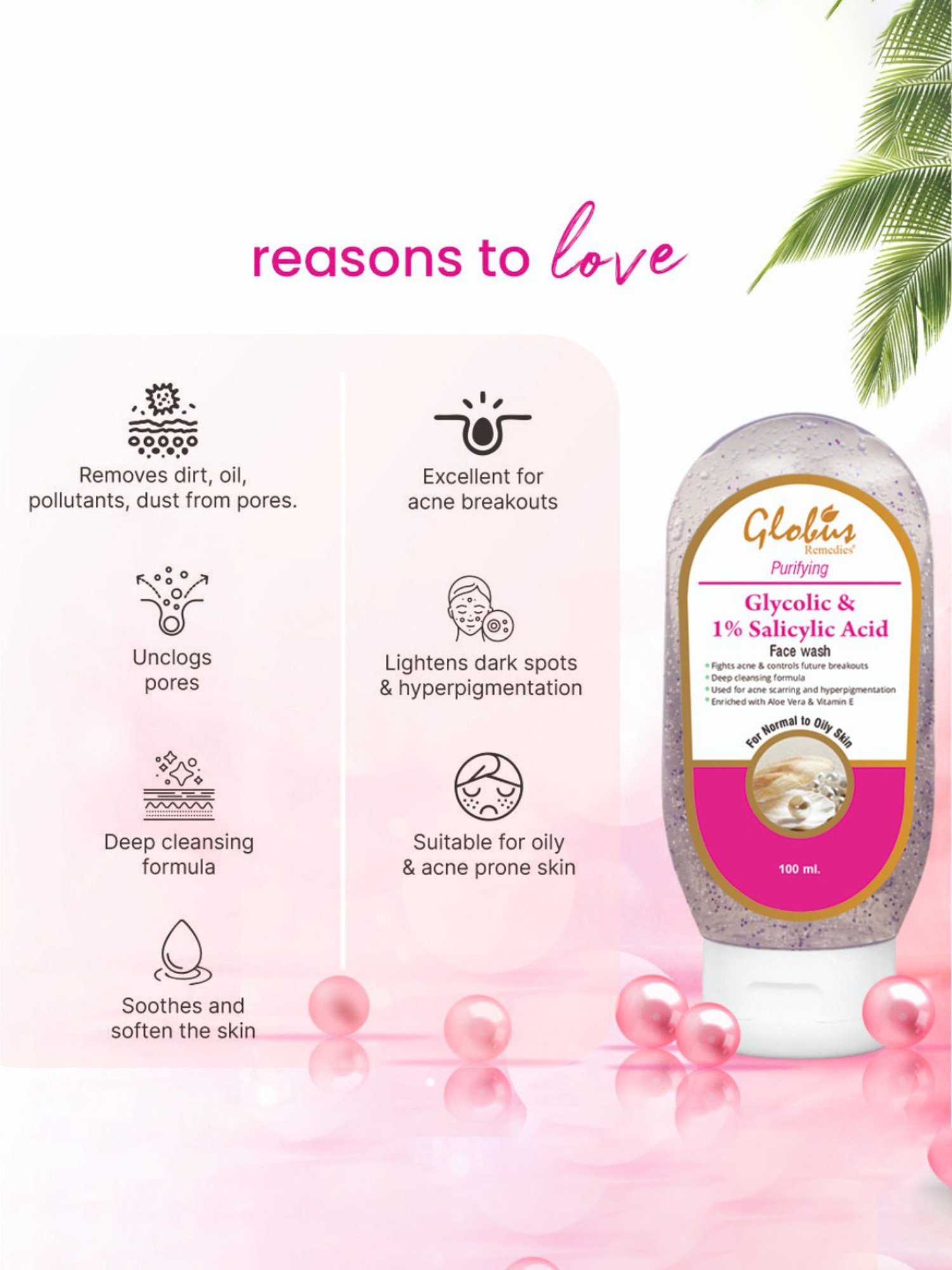 Globus Remedies Sunscreen Fairness Lotion SPF 50+++ & Glycolic & 1% Salicylic Acid Face Wash Combo