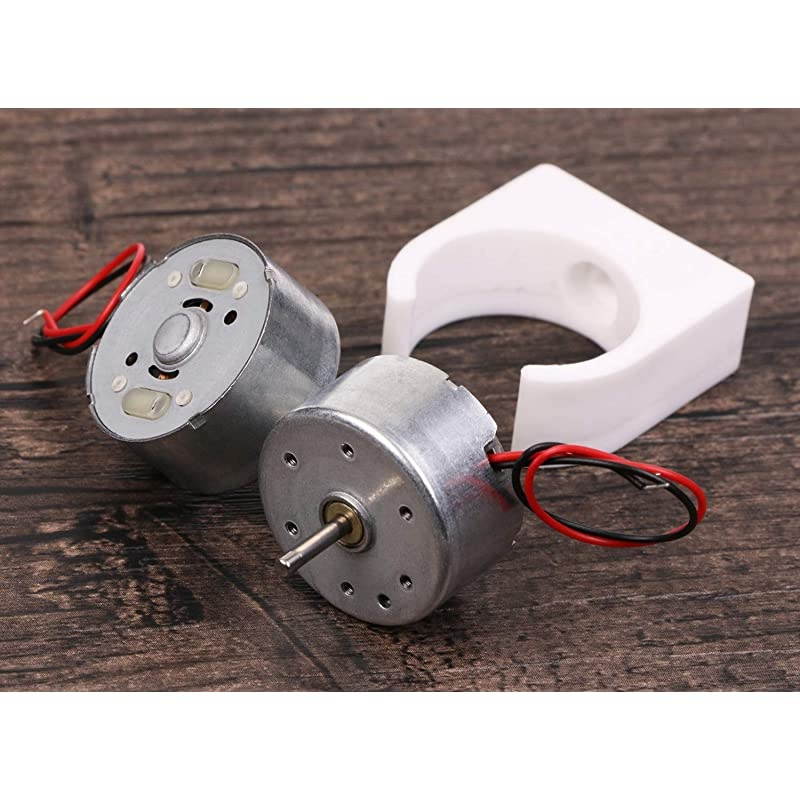 Small Mini 155V DC Motor 300 with Mounting Bracket and 2 Electronic Wire for Scientific Solar Energy Power Supply Electric Toys Model Parts DIY AccessoriesSilver 12PCS