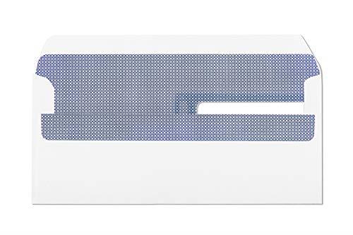 #10 Double Window Envelopes-Self Seal Security Tinted Envelopes-Invoice Envelopes-Statement Envelopes- 9" 3/8 X 4" 1/8 inch-55 pack