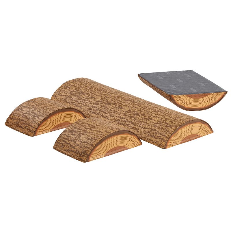 ECR4Kids SoftZone Tree Log Climber Play Set, Indoor Toddler Foam Obstacle Course, 4-Piece