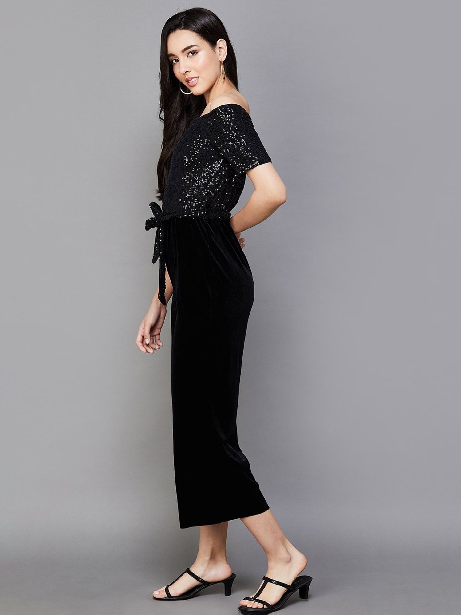 Code by Lifestyle Black Embellished Jumpsuit