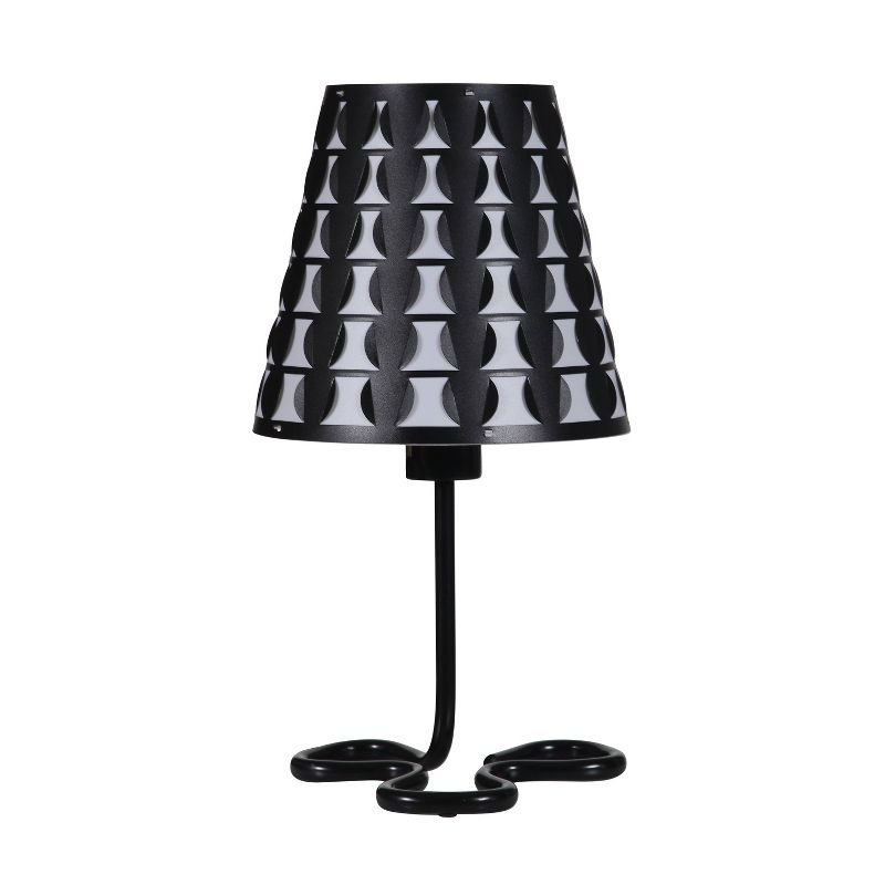16" Modern Metal Table Lamp with Clover Base Black - Ore International