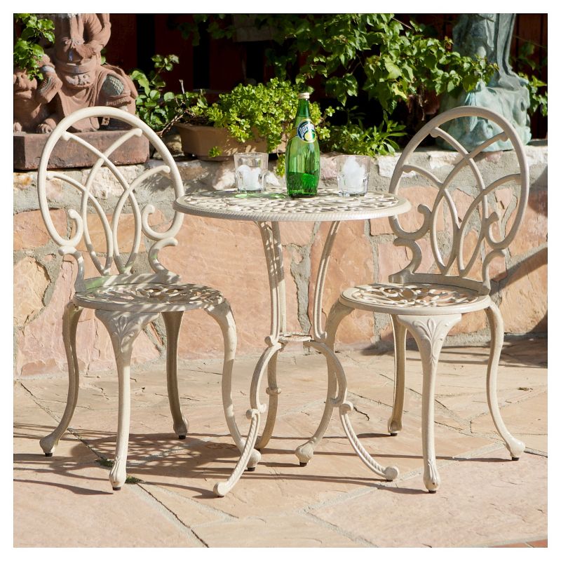 La Sola 3pc Metal Bistro Set - Black/Bronze - Christopher Knight Home
