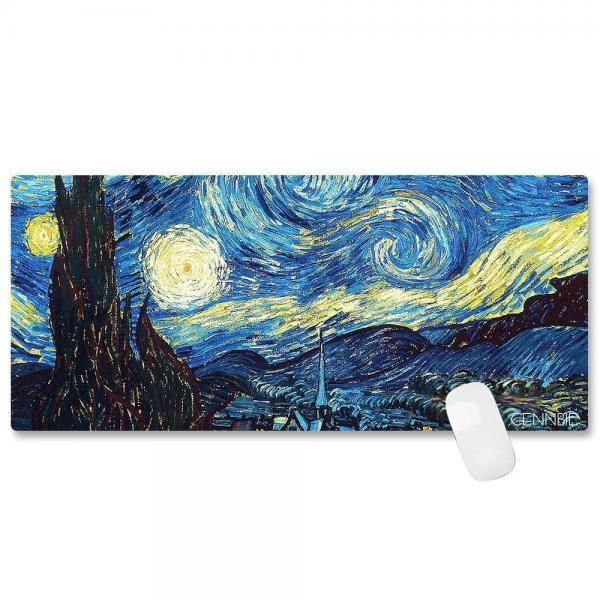 Cennbie Durable XXL Size Mouse Pad Large Starry Night Game/ Office/ Home/ Desk Mouse Pad/ Keyboard Mat Anti-slip For Laptops Computers Ultrabook 35.4 x 15.5in (Edge Stitched)