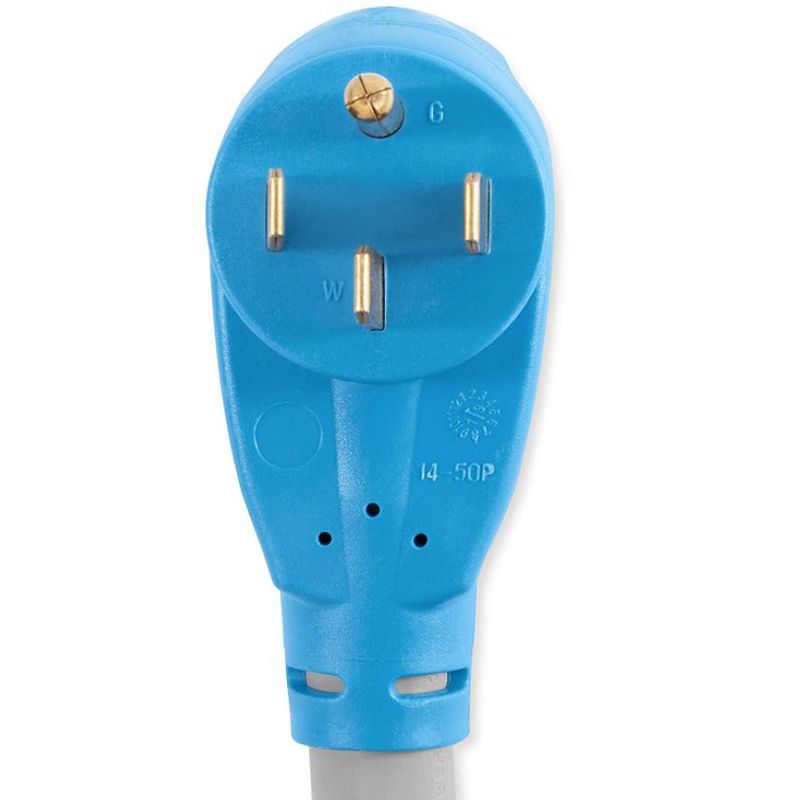 Camco 55445 Heavy Duty 50 Amp Outdoor Flexible Power Extension Cord with PowerGrip Handles for Electric Vehicles and RVs, 50 Foot