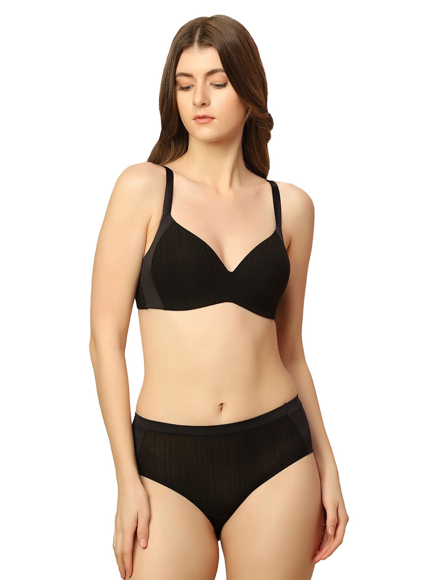 Triumph Black Striped Hipster Panty