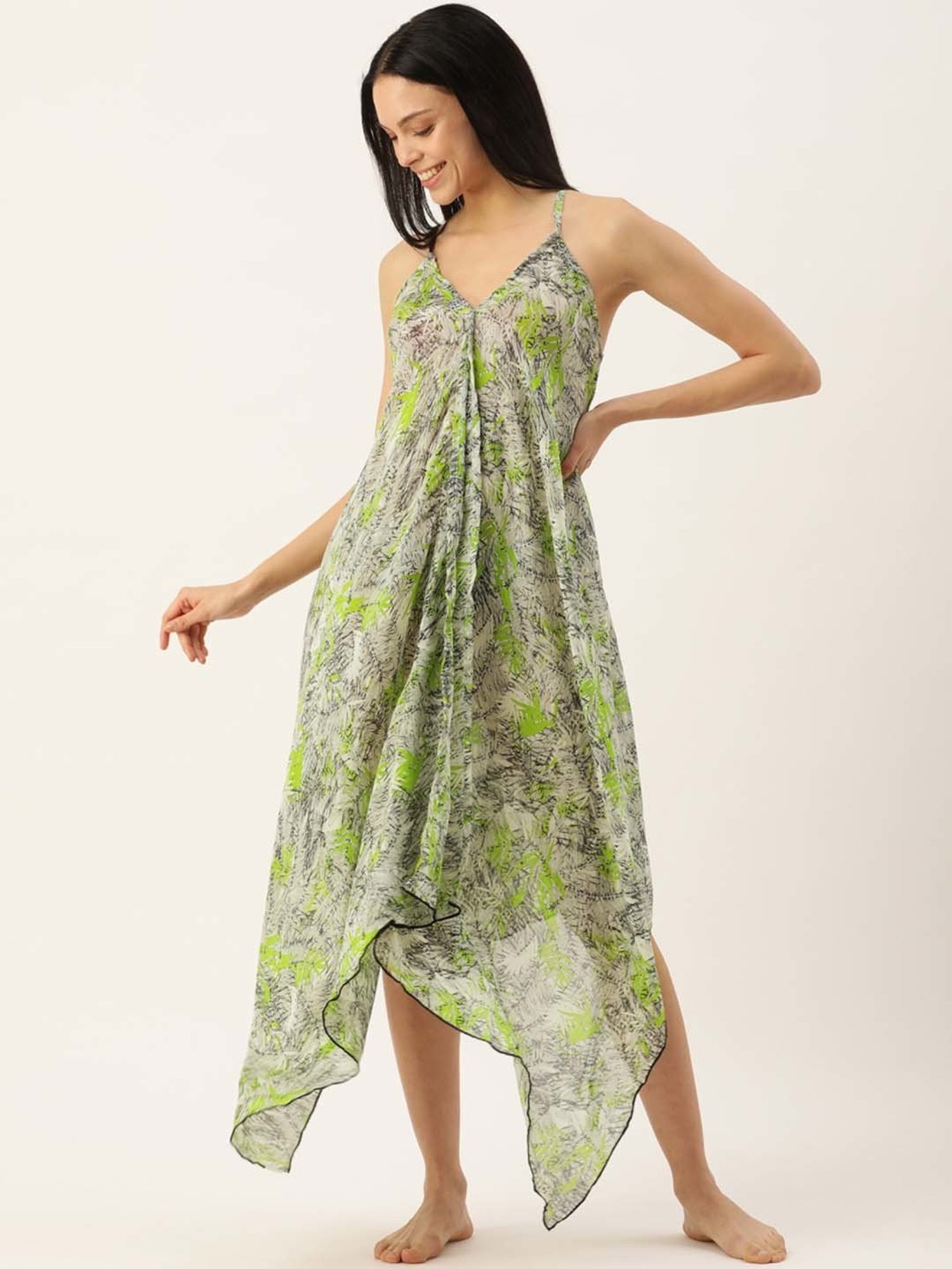 Clt.s Green Printed Nighty