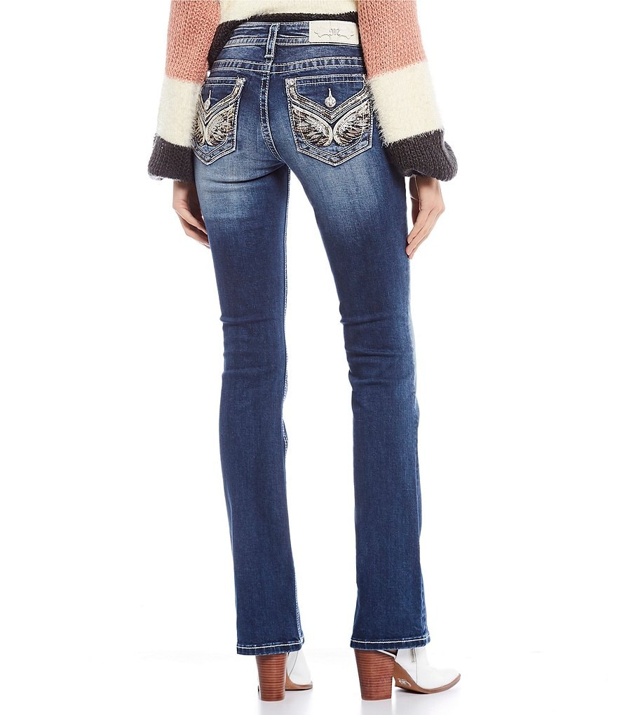 Miss Me Embellished Wing Flap Pocket Bootcut Jeans