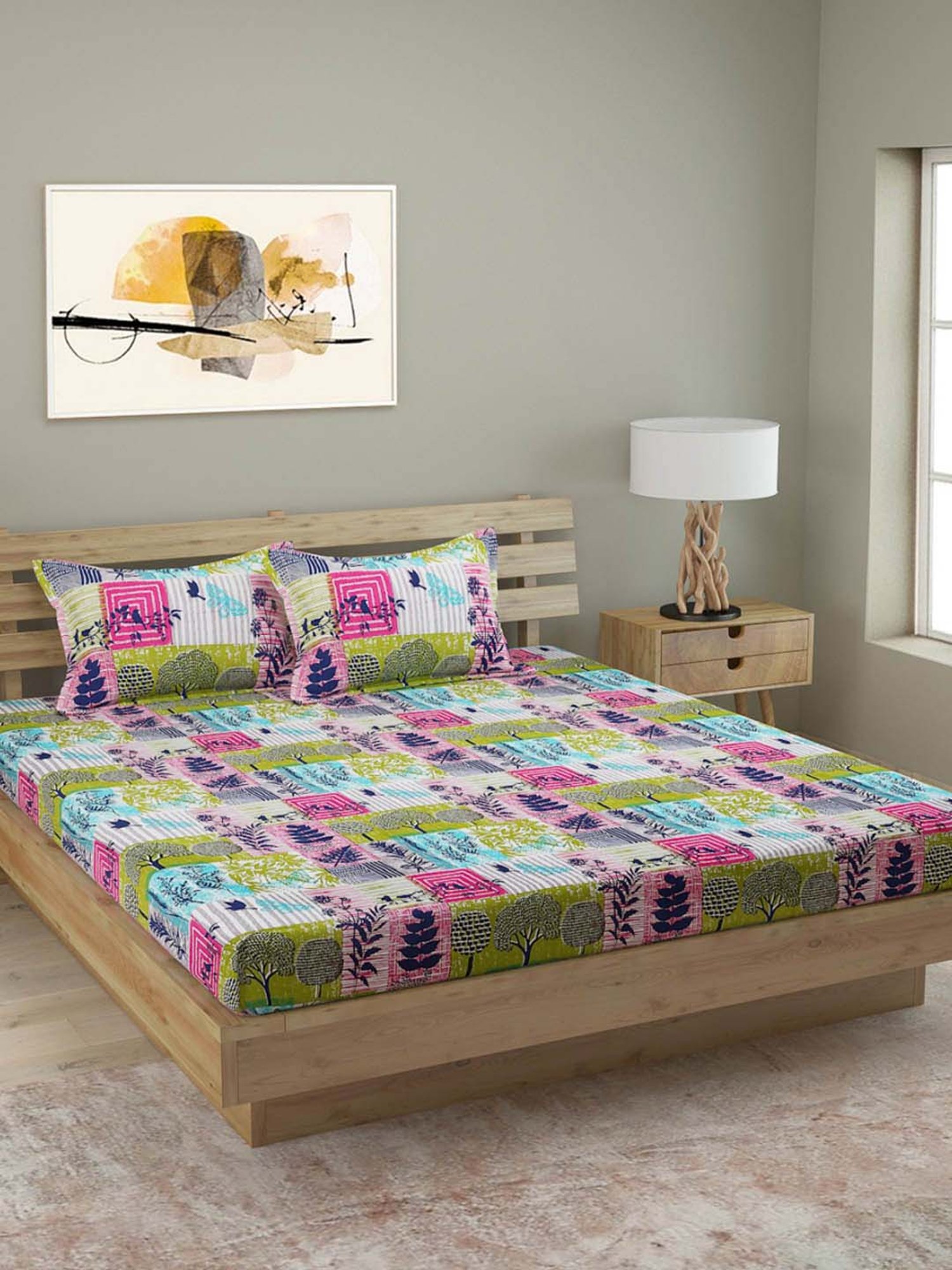 Romee Multicolor 250 TC Bed Sheet Set