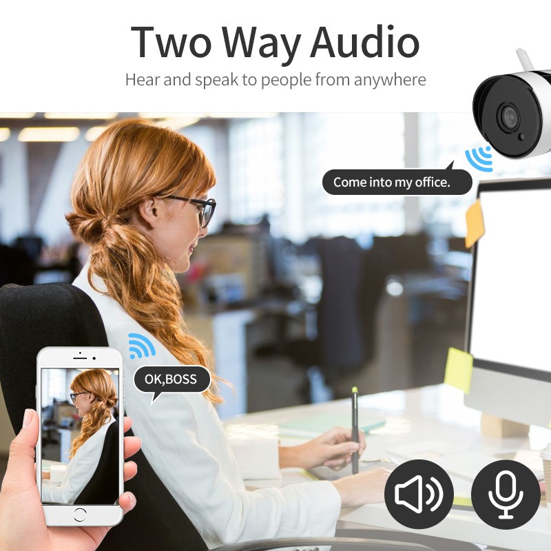 WIFI multi-channel remote monitoring 3MP 4-CH two-way voice intercom Wireless gun camera monitoring kit Night vision network camera Security monitor camera CCTV camera system