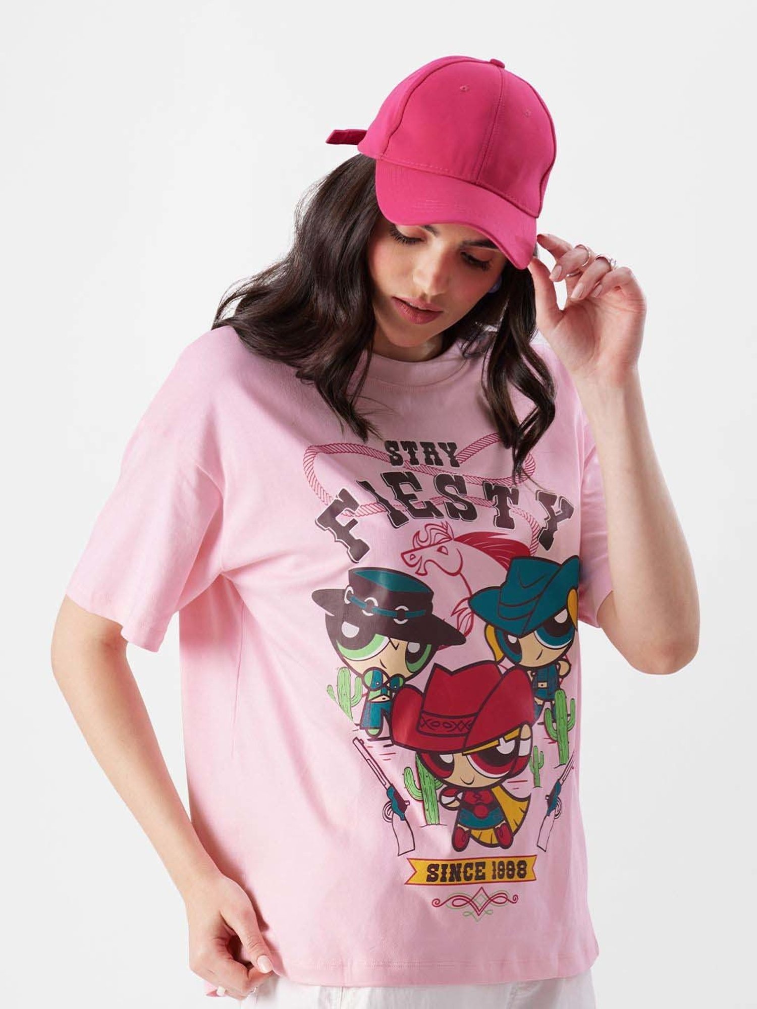 The Souled Store Pink Cotton Printed T-Shirt