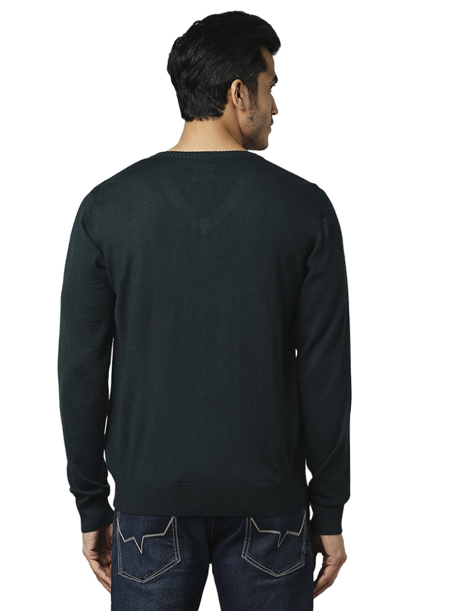 Raymond Green  Regular Fit Striped Sweaters