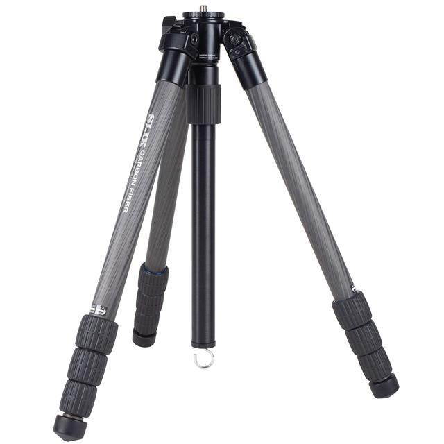 Slik PRO CF-834 Carbon Fiber Tripod, 4 Leg Sections, Extends to 64.9", Black