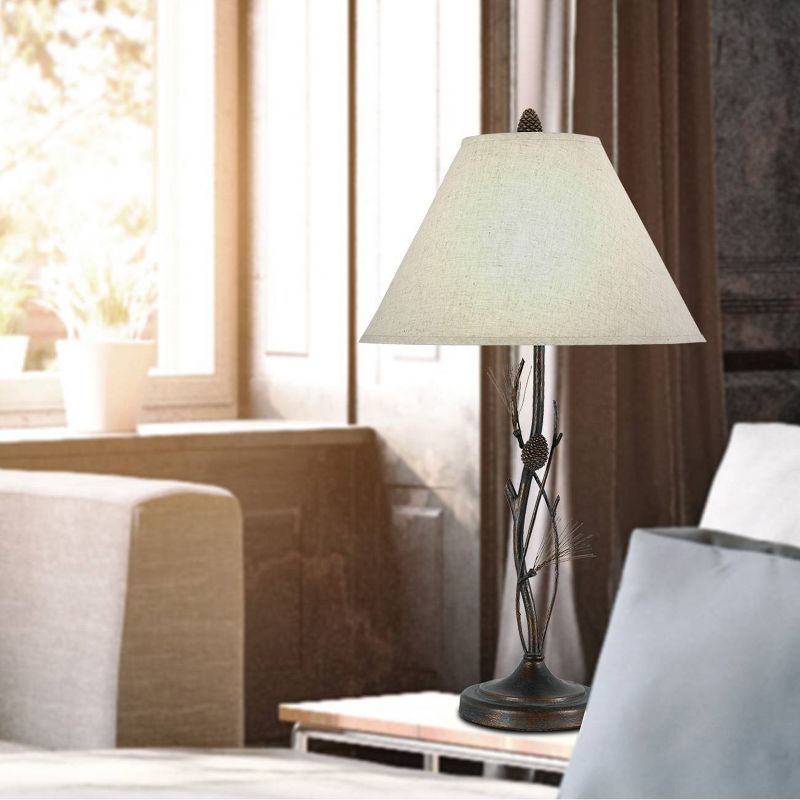 32" Metal Pinecone Table Lamp Rust - Cal Lighting
